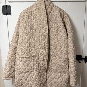 Women's Cream Quilted Teddy Jacket
